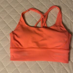 Bright Orange Lululemon Energy Longline Sports Bra! Size 8!